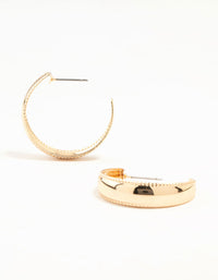 Gold Dot Border Hoop Earrings - link has visual effect only
