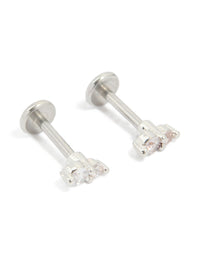 Surgical Steel Cubic Zirconia Flat Back Studs - link has visual effect only