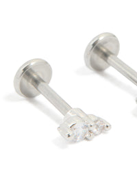 Surgical Steel Cubic Zirconia Flat Back Studs - link has visual effect only