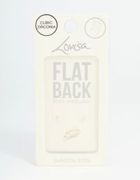 Gold Plated Surgical Steel Round Crawler Flat Back Studs 3-Pack - link has visual effect only