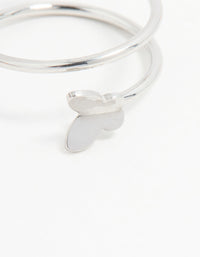 Surgical Steel Butterfly Spiral Nose Ring - link has visual effect only