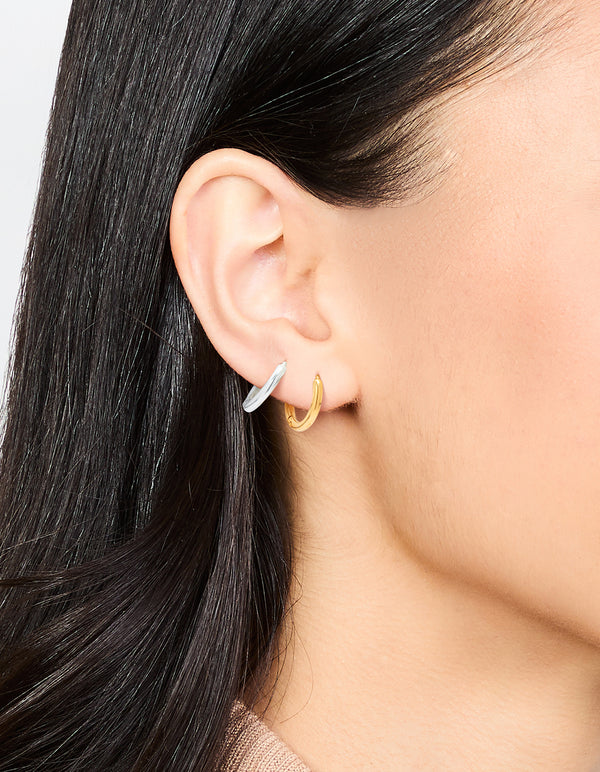 Gold Plated Surgical Steel Hoop Earrings 2-Pack