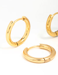 Gold Plated Surgical Steel Thick Hoop Earrings 2-Pack - link has visual effect only