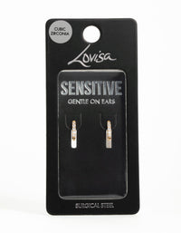 Gold Plated Surgical Steel Cubic Zirconia Hoop Earrings - link has visual effect only