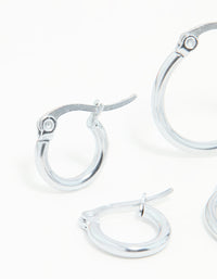 Surgical Steel Clasp Hoop Earrings 2-Pack - link has visual effect only