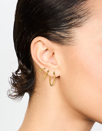 Gold Plated Surgical Steel Clasp Hoop Earrings 2-Pack - link has visual effect only