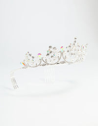 Silver Diamante & Pearl Crown Headband - link has visual effect only