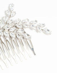 Silver Diamante Flower & Leaf Hair Comb - link has visual effect only