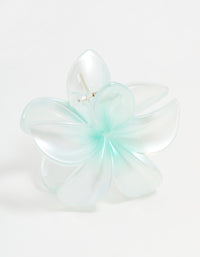 Blue Ombre Pearlised Frangipani Flower Claw Clip - link has visual effect only