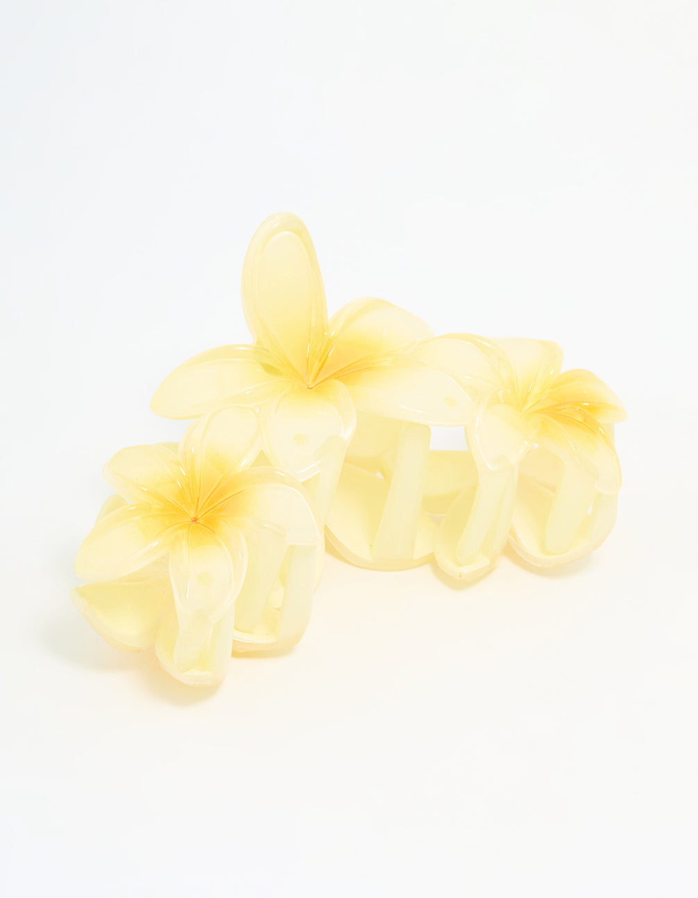 Yellow Frangipani Trio Claw Clip