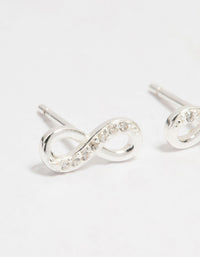 Sterling Silver Cubic Zirconia Infinity Stud Earrings - link has visual effect only