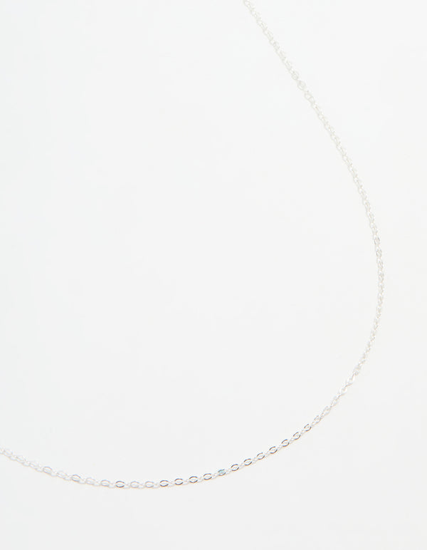 Sterling Silver Adjustable Plain Chain Necklace