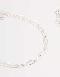 Silver Cupchain Figaro Bracelets 5-Pack - link has visual effect only