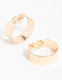 Gold Thick Flat Hoop Earrings - link has visual effect only
