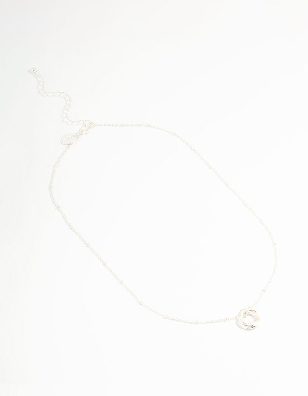 Silver Ball Chain O Ring Necklace