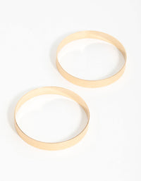 Gold Flat Textured Bangles 2-Pack - link has visual effect only