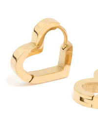 Gold Plated Surgical Steel Heart Hoop Earrings - link has visual effect only