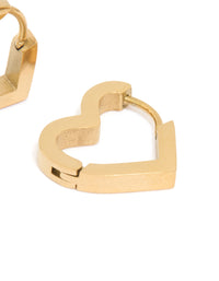 Gold Plated Surgical Steel Heart Hoop Earrings - link has visual effect only