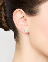 Gold Plated Surgical Steel Pearl Stud Earrings 2-Pack - link has visual effect only