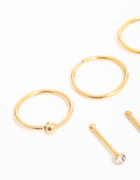 Gold Plated Surgical Steel Micro Star Nose Piercing 6-Pack - link has visual effect only