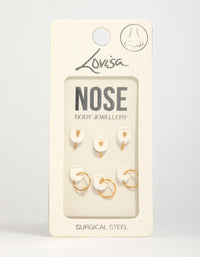 Gold Plated Surgical Steel Micro Star Nose Piercing 6-Pack - link has visual effect only