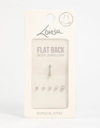 Surgical Steel Cubic Zirconia Flat Back Pack - link has visual effect only