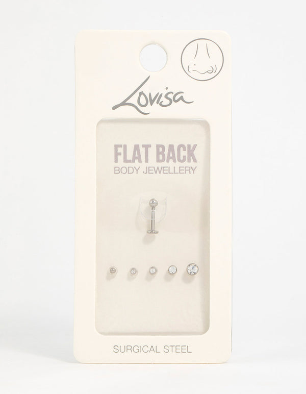 Surgical Steel Cubic Zirconia Flat Back Pack