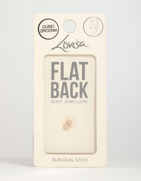 Gold Plated Surgical Steel Cubic Zirconia Double Star Flat Back Stud - link has visual effect only