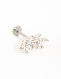 Surgical Steel Cubic Zirconia Vine Flatback Stud - link has visual effect only