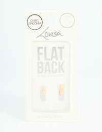 Gold Plated Surgical Steel Cubic Zirconia Ring Hoop Flat Backs - link has visual effect only