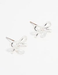 Silver Diamante Bow Stud Earrings - link has visual effect only