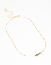 Mixed Metals Diamante Rondell Necklace - link has visual effect only