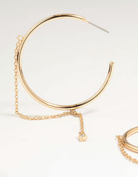Gold Dainty Chain Hoop Earrings - link has visual effect only