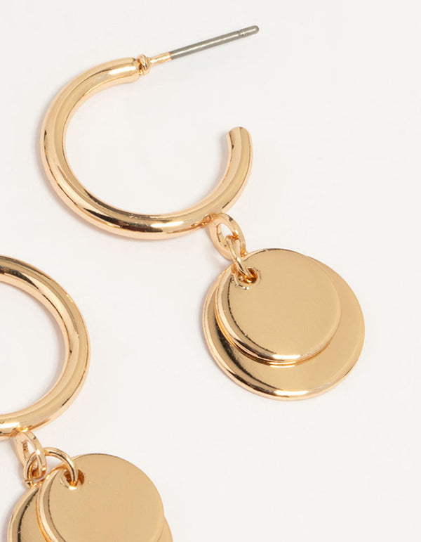 Gold Drop Hoop Earrings 6-Pack