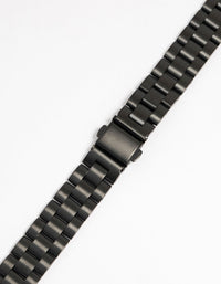 Black Coated Metal Watch Strap 38/40/41 mm - link has visual effect only