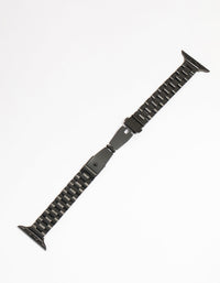 Black Coated Metal Watch Strap 38/40/41 mm - link has visual effect only