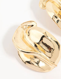 Gold Abstract Textured Stud Earrings - link has visual effect only