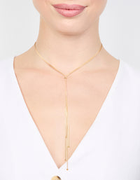 Gold Thin Tassel Y-Necklace - link has visual effect only