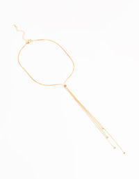 Gold Thin Tassel Y-Necklace - link has visual effect only