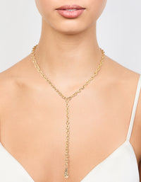 Gold Textured Y-Necklace - link has visual effect only
