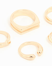Gold Chunky Mixed Ring 8-Pack - link has visual effect only