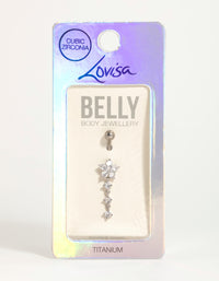 Titanium Butterfly Cubic Zirconia Drop Belly Bar - link has visual effect only