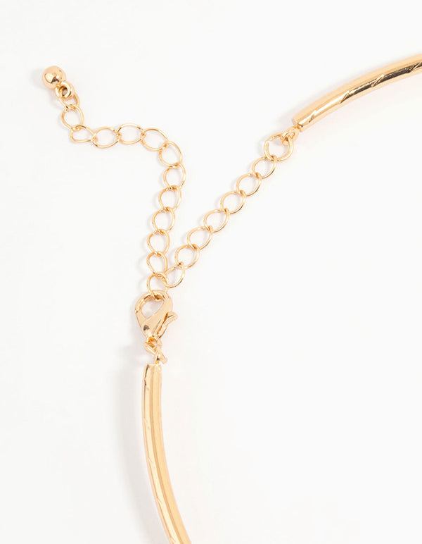 Gold Molten Pendant Choker