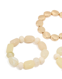 Gold & Acrylic Beaded Stretch Bracelets 3-Pack - link has visual effect only
