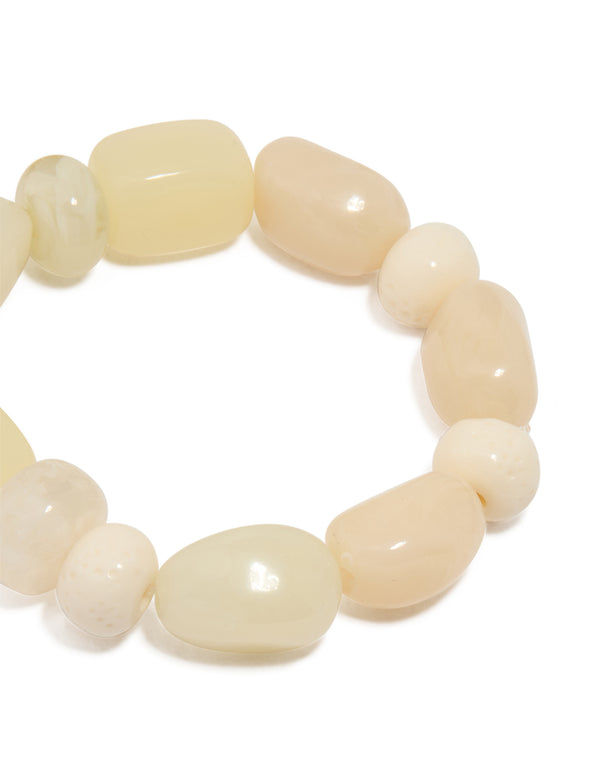 Gold & Acrylic Beaded Stretch Bracelets 3-Pack