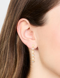 Gold Plated Round & Oval Stone Drop Earrings - link has visual effect only