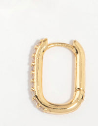 Gold Plated Diamante Oval Hoop Earrings - link has visual effect only