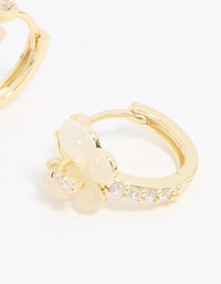 Gold Plated Diamante Butterfly Hoop Earrings - link has visual effect only