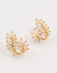 Gold Plated Cubic Zirconia Roman Leaf Crawler Earrings - link has visual effect only
