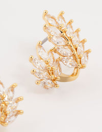 Gold Plated Cubic Zirconia Roman Leaf Crawler Earrings - link has visual effect only